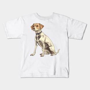 Skeleton Labrador Retriever Dog Kids T-Shirt